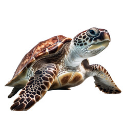 Wall Mural - photo of Sea turtle in the Galapagos island. Tropical beach background underwater animal