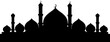 png mosque silhouette on clear background, eid ramadan mubarak, ramazan, kurban kandil