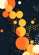 Orange And Yellow Dots  Graphic, Red And Orange Color Schemes. Generative Ai.
