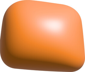 Sticker - orange 3d rounded square shape