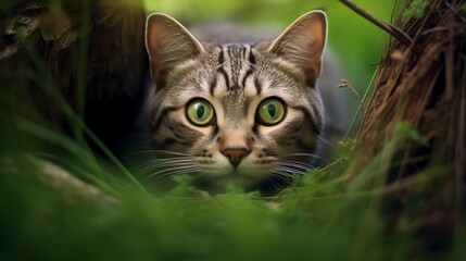 Poster - Curious Explorer: American Shorthair Cat on an Adventure