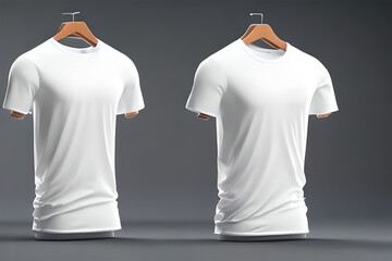 Generative IA - white round neck shirt template