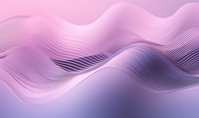 Abstract lilac color background or wallpaper with random patterns of waves and curves. Generative AI