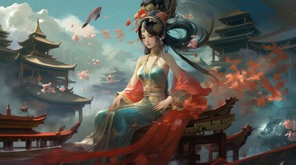 Chinese Fantasy Style Scene Game Art