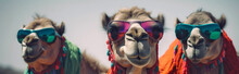 Generative Ai Image Of A Camels Wearing Costumes