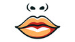 © artisttop - Red female lips isolated on a white background. Vector illustration.