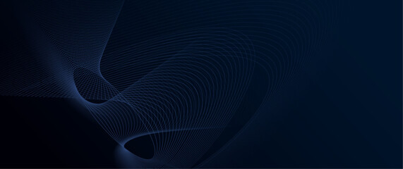 Wall Mural - vector abstract cyberspace and blue line pattern movement, graphic design over dark blue space backg
