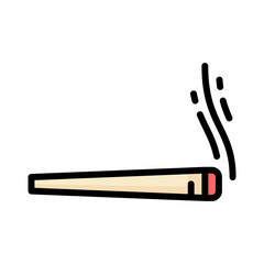 Smoking cigarette icon vector. Flat design style on white background. Smoking logo illustration.