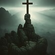 Cross on the top of the mountain. Highland Holiness: Cross on Mountain Crest