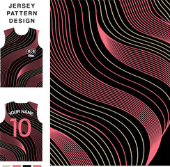 Abstract wave concept vector jersey pattern template for printing or sublimation sports uniforms football volleyball basketball e-sports cycling and fishing Free Vector.