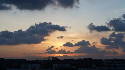 Wall Mural - the sunset view with the beautiful clouds in the sky
