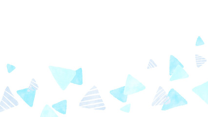 Abstract triangle, geometric pattern background, simple and cute hand drawn watercolor illustration / 抽象的な三角形、幾何学模様の背景、シンプルでかわいい手描きの水彩イラスト