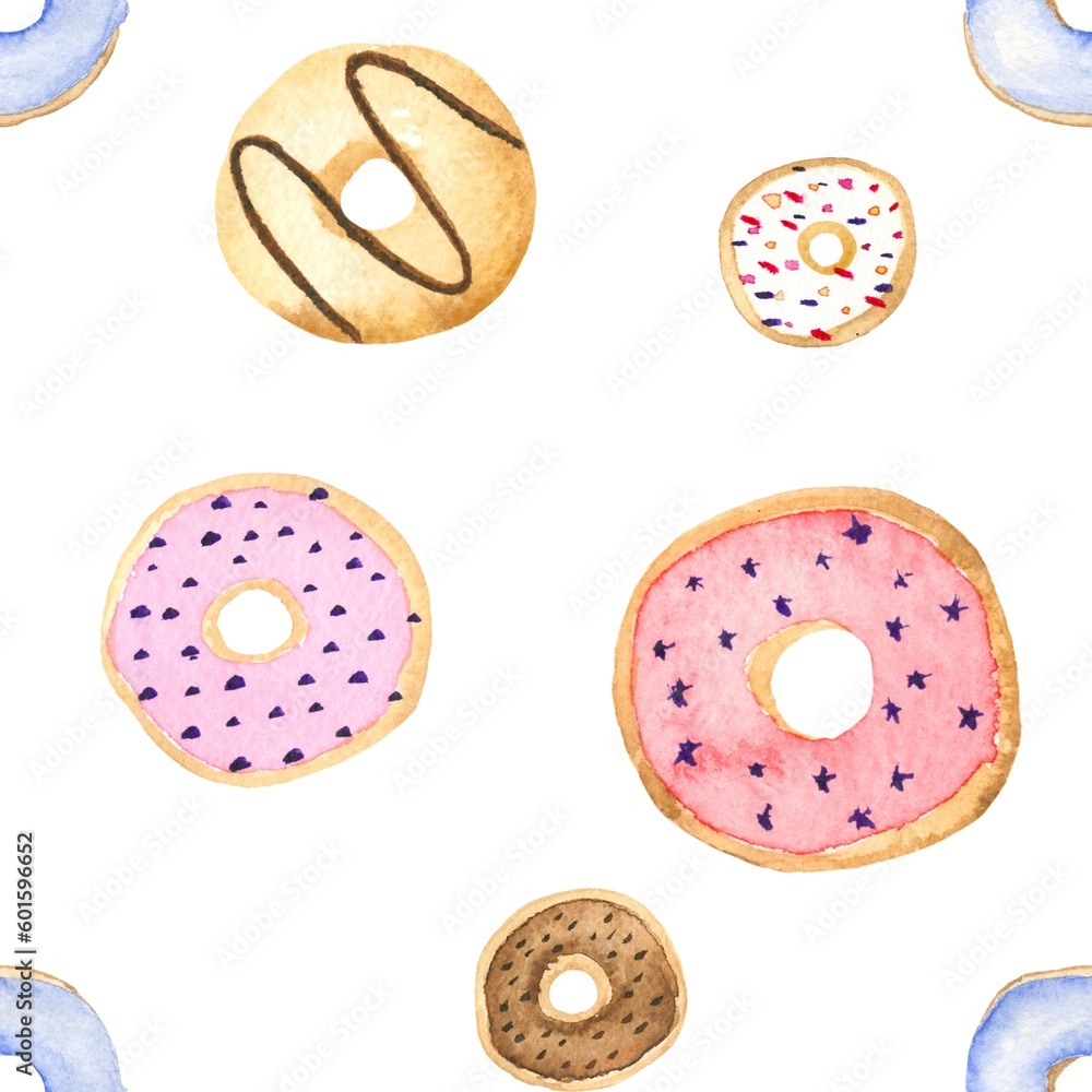Seamless Patterns of donuts cake Stock Photo | Adobe Stock