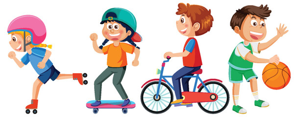 Wall Mural - Kids Enjoying Various Sports