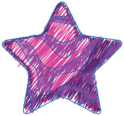 Sticker - Star pencil colour child scribble style