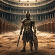 gladiator standing in the coliseum sand
