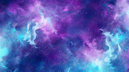 Wall Mural - Generative AI, An abstract galaxy pattern in shades of blue and purple