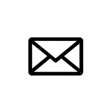 Symbol Of Correspondence: Black Vector Icon Of An Envelope