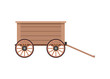 Wooden wheelbarrow. Simple flat illustration.
