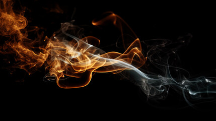 smoke on a black background.