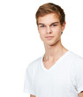 © DK Casting/peopleimages.com - Fashion, style and portrait of man in studio with confidence, attractive and pride on white background. Youth, confident and face of isolated handsome young male person with trendy casual clothes