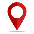 © Halalcreatives - Location red icon, drop pin location vector icon, vector location pin  positioning on the map, mark GPS icon  red color.