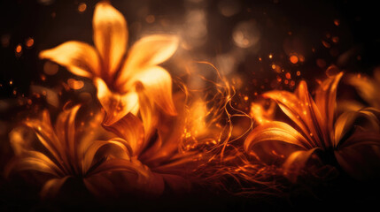 Poster - Beautiful flower background, generative ai.