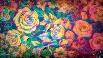 Fototapete - Beautiful rose flower background. generative ai.