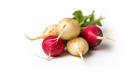 isolated white background photo of Radish. generative ai