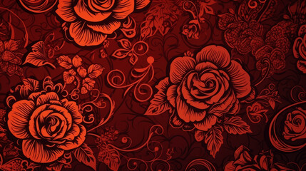 Fototapete - Beautiful rose flower background. generative ai.