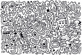 Fototapeta Młodzieżowe - hand drawn doodle art,abstract monster doodle art