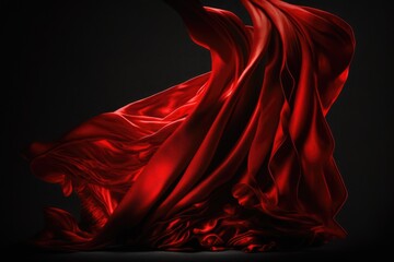 Red silk luxury background. Generative AI
