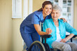 © Grady Reese/peopleimages.com - Portrait, caregiver or old woman in a wheelchair in hospital helping an elderly patient for support in clinic. Happy, medical or healthcare social worker talking to a senior person with a disability