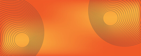 Wall Mural - two big minimalist 3d geometric shapes, red and orange background with concentric circles, multi pur