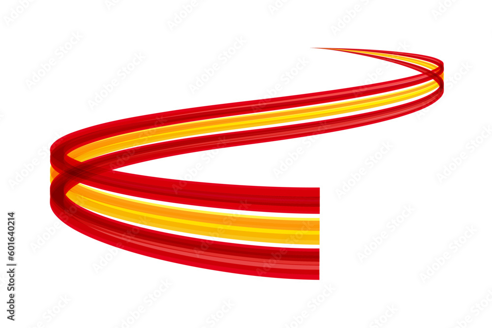 Abstract trail moving, dynamic wake spanish flag. Vector template Stock ...