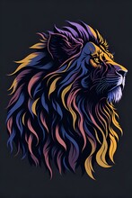 A Silhouette Design Of A Lion Sunset Design Tshirt
