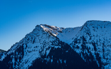 Wall Mural - Winter hike on the Nagelfluhkette in the beautiful Allgau Alps