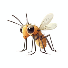 Poster - vector cute mosquito cartoon style