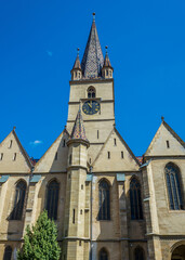 Sticker - Lutheran Cathedral of Saint Mary in Old Town of Sibiu, Romania