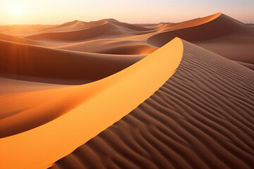 Image depicting sand dunes in the Liwa Desert during sun