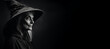 © JoelMasson - Black and white photorealistic studio portrait of a wicked witch on black background. Generative AI illustration