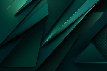 Wall Mural - modern dark green abstract background. minimal. color gradient. banner with geometric shapes, lines,