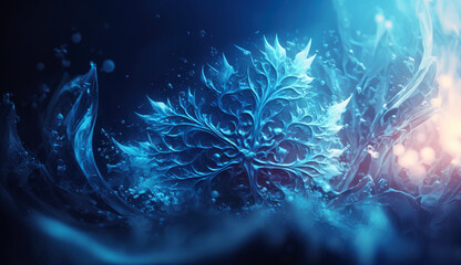 Fototapete - magical ice crystals, ornamental crystal. generative ai.