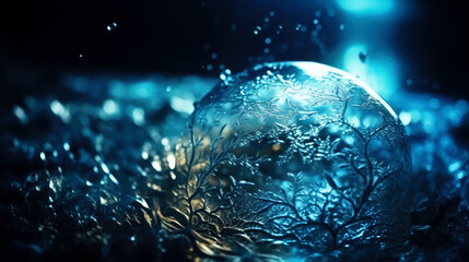 Fototapete - magical ice crystals, ornamental crystal. generative ai.