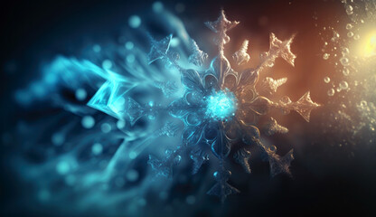 Fototapete - magical ice crystals, ornamental crystal. generative ai.