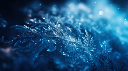 Fototapete - magical ice crystals, ornamental crystal. generative ai.