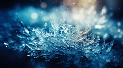 Fototapete - magical ice crystals, ornamental crystal. generative ai.