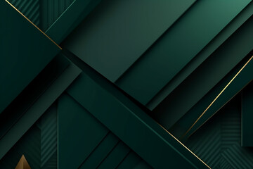 Wall Mural - modern dark green abstract background. minimal. color gradient. banner with geometric shapes, lines,