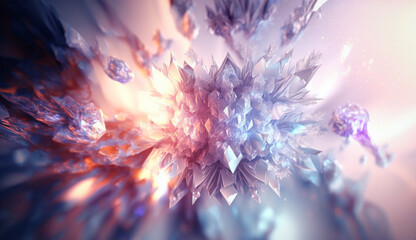 Aufkleber - ice crystals on abstract background. generative ai.