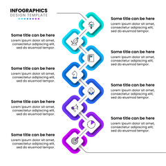 Infographic template. Vertical timeline with 8 steps